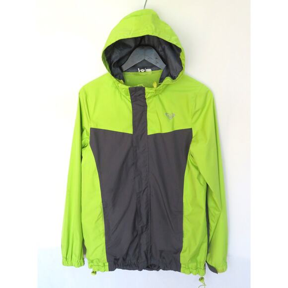 ROXY Hooded Windbreaker Raincoat Lined Light Jacket Women Sz XL Green/Black - Picture 1 of 11